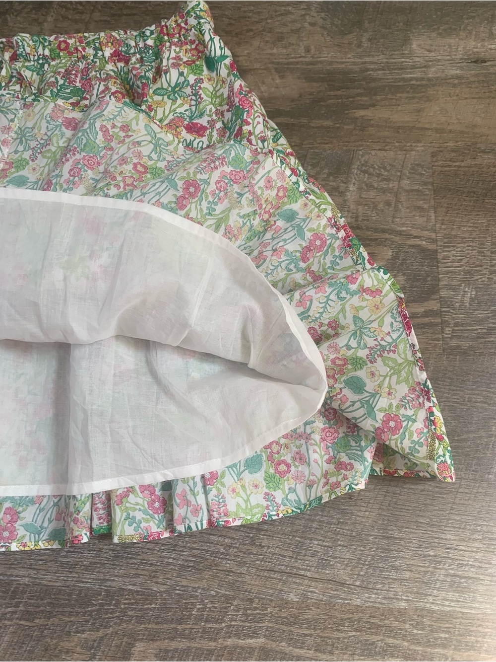 JCrew Liberty Cottagecore Floral Tiered Cotton Blend Skirt - Pink & Green - Picture 6 of 7